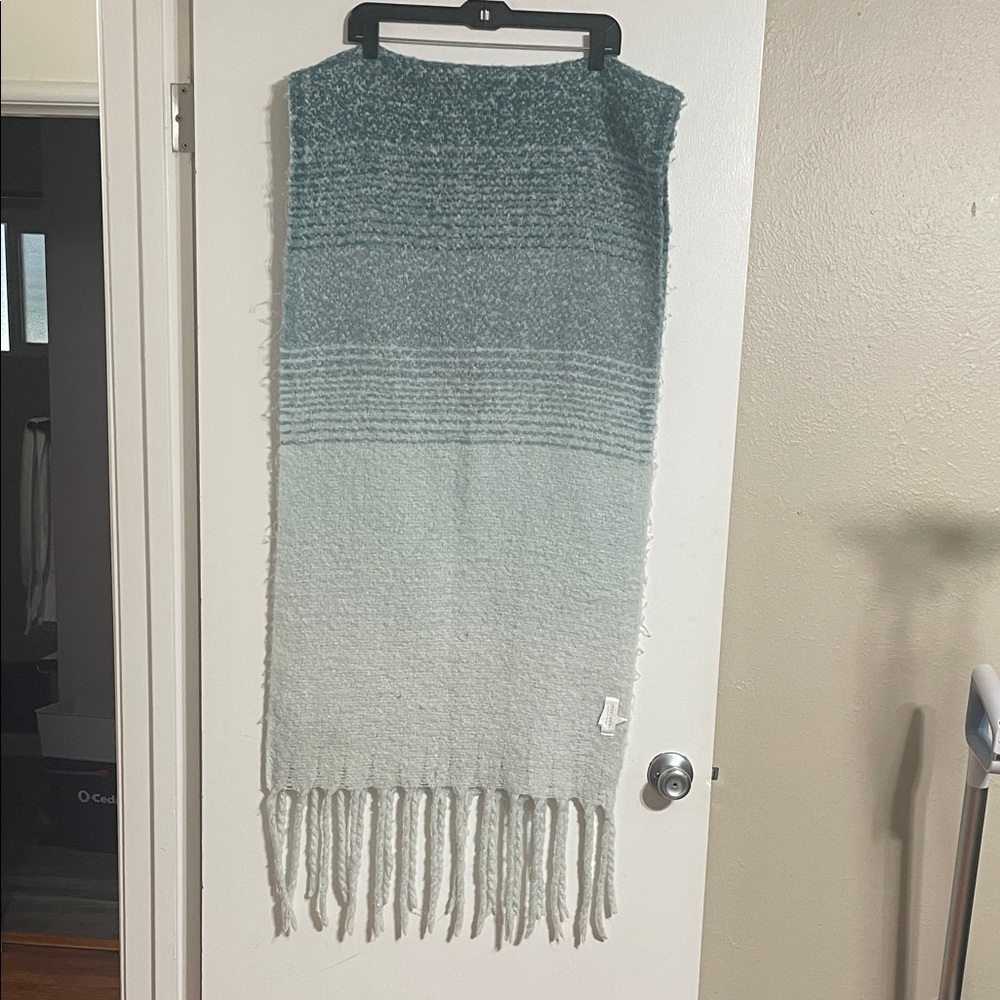 Teal Ombre Scarf with Fringe